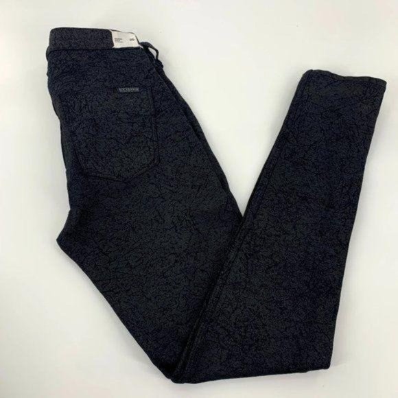 Hudson Nico Mid Rise Skinny Black Cracked Jean - Picture 2 of 10
